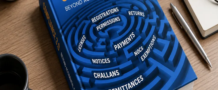 Compliance 3.0 report cover on a desk