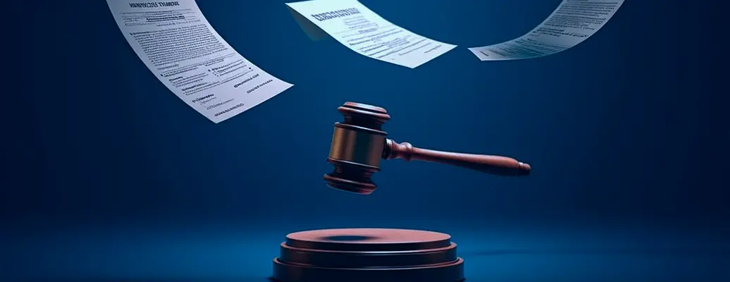 Gavel on a desk, representing EPFO adjudication of Section 14B damages